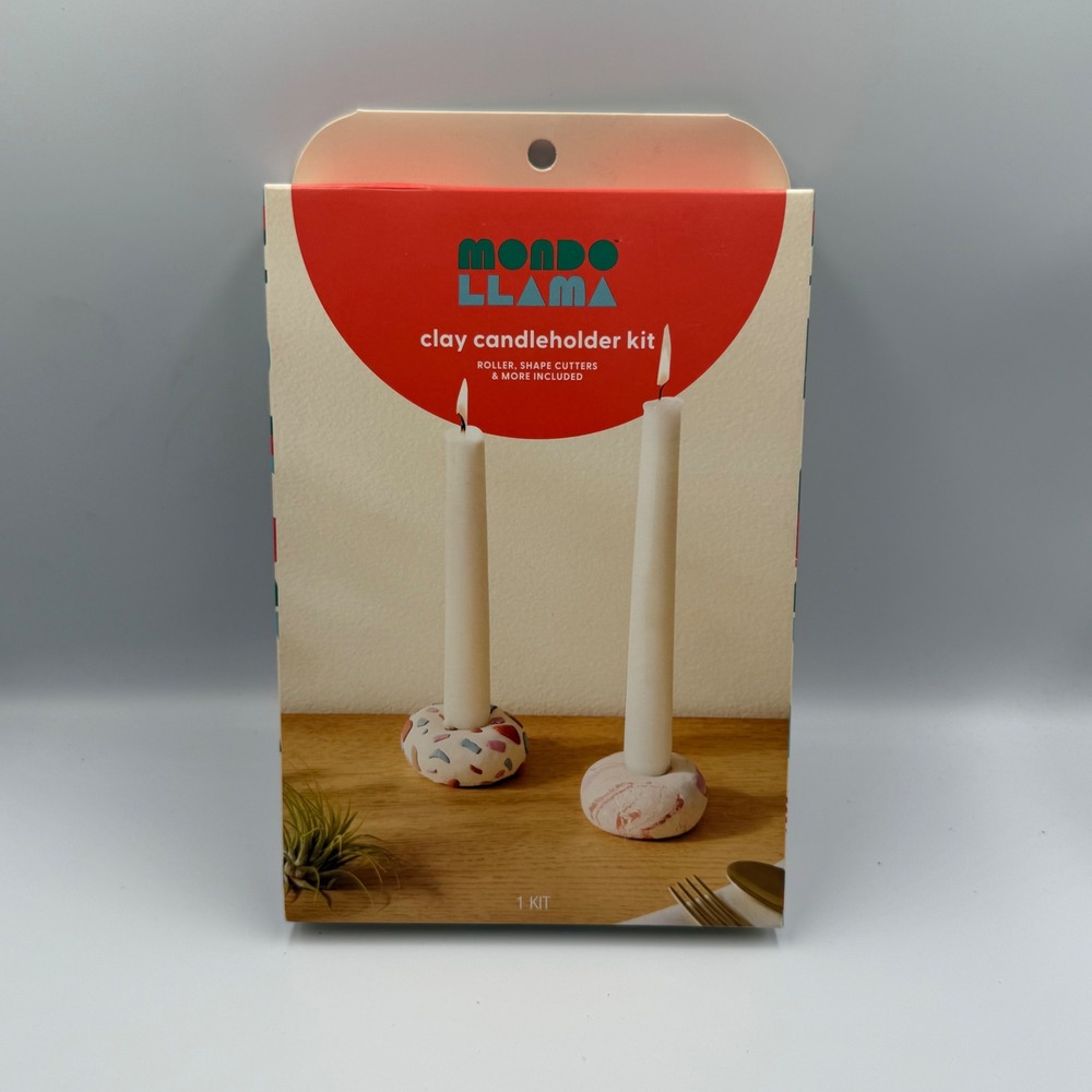 Mondo Llama Clay Candleholder Kit DIY Air-Dry Clay Sculpting Set New